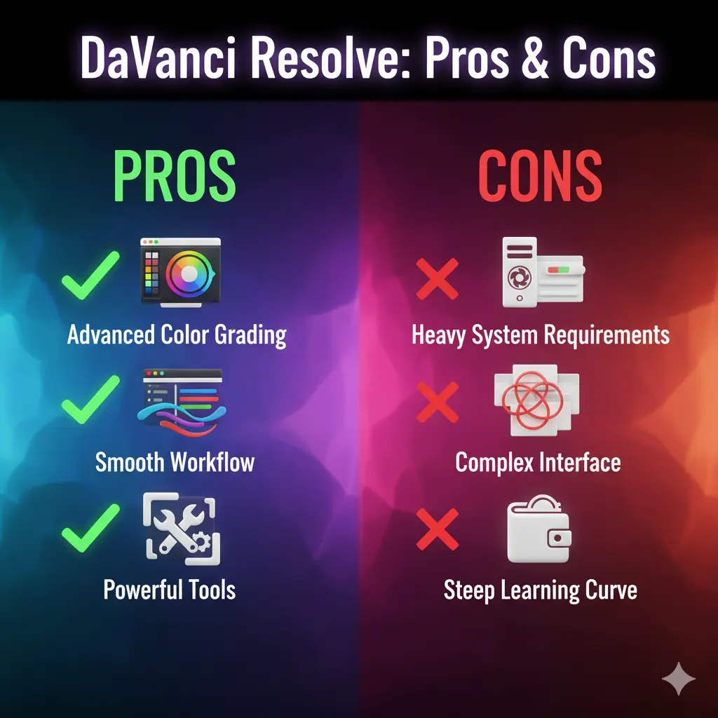 Pros and cons of DaVinci Resolve for editing