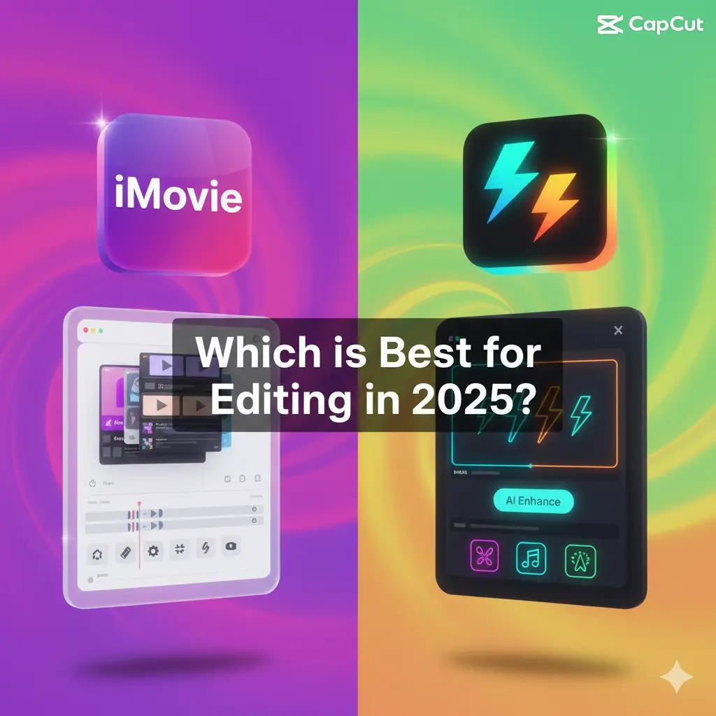 iMovie Vs CapCut: Which is Best for Editing in 2025? 1 Feature image showing iMovie vs CapCut comparison for video editing apps