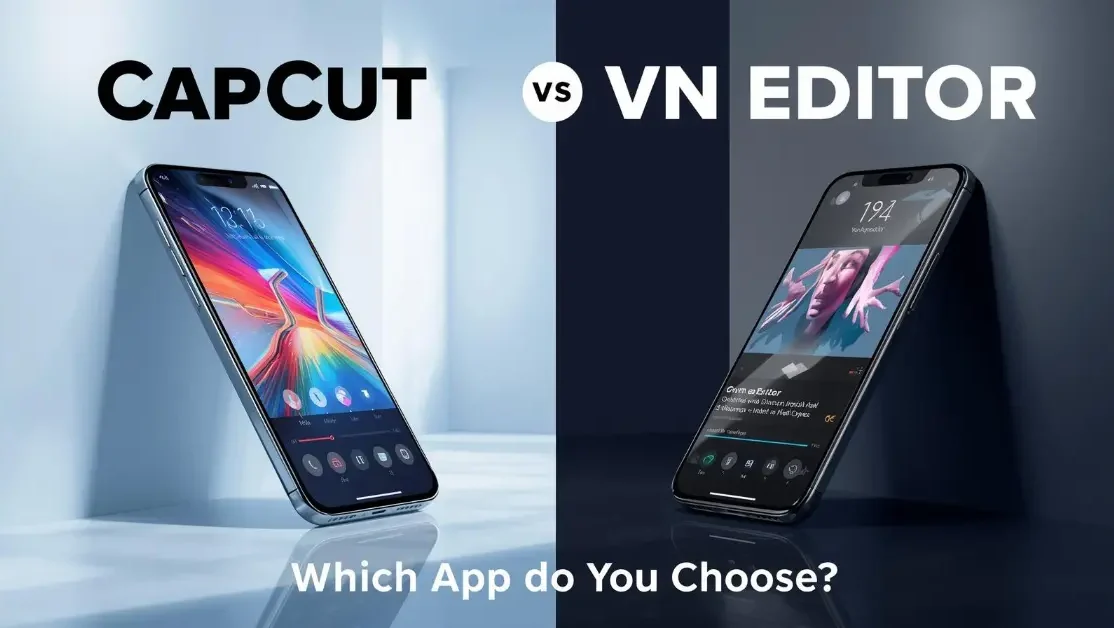 CapCut vs VN Editor comparison showing best video editing features, filters, and pricing for creators in 2025