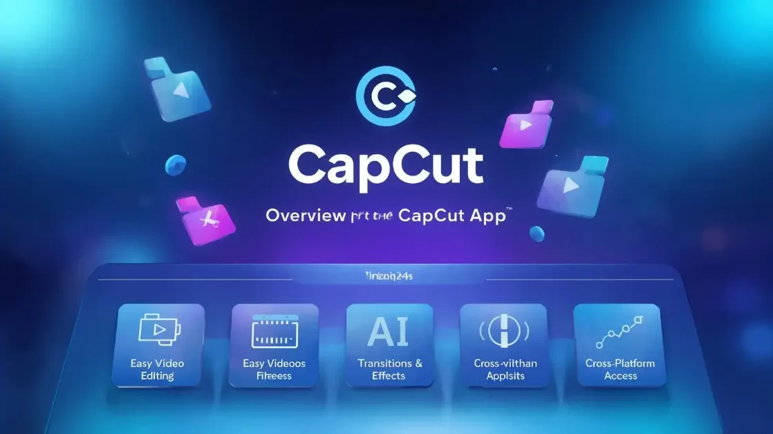 3D illustration showing key CapCut app features for video editing in 2025