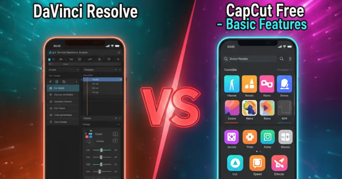 In-build templates comparison between CapCut and DaVinci Resolve