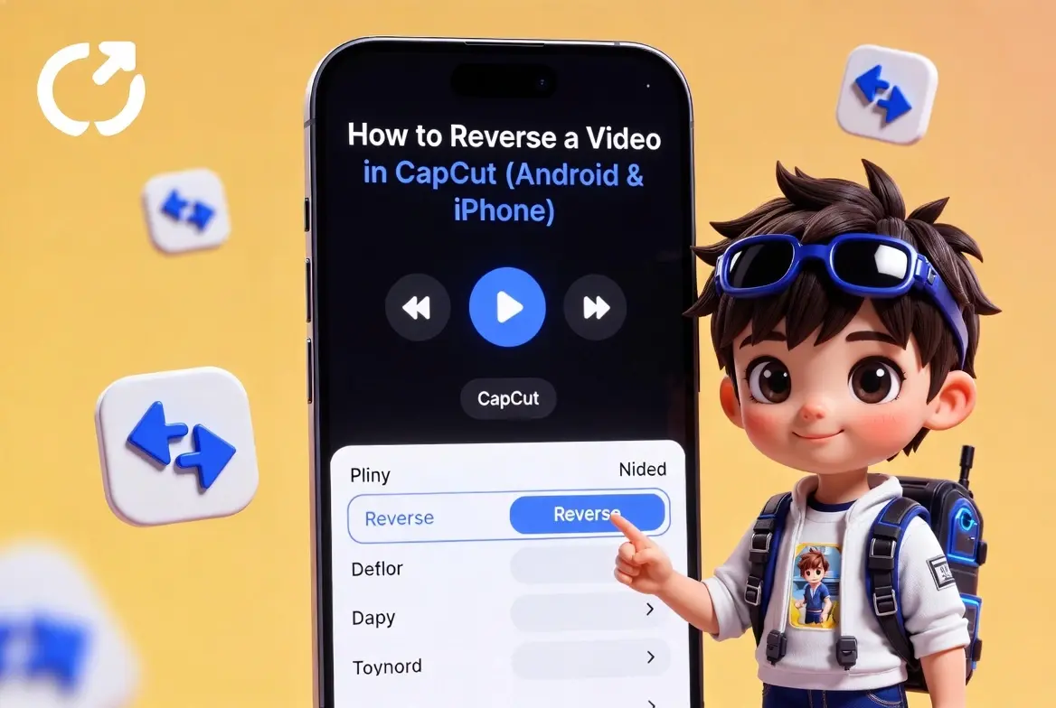 Learn to Reverse Video in CapCut: Simple Steps for Mobile & PC 2 CapCut mobile interface showing how to reverse a video on Android and iPhone
