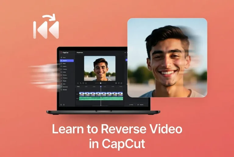 How to reverse a video in CapCut with simple step-by-step instructions for mobile and PC, showing a user reversing video clips smoothly in the CapCut editor.