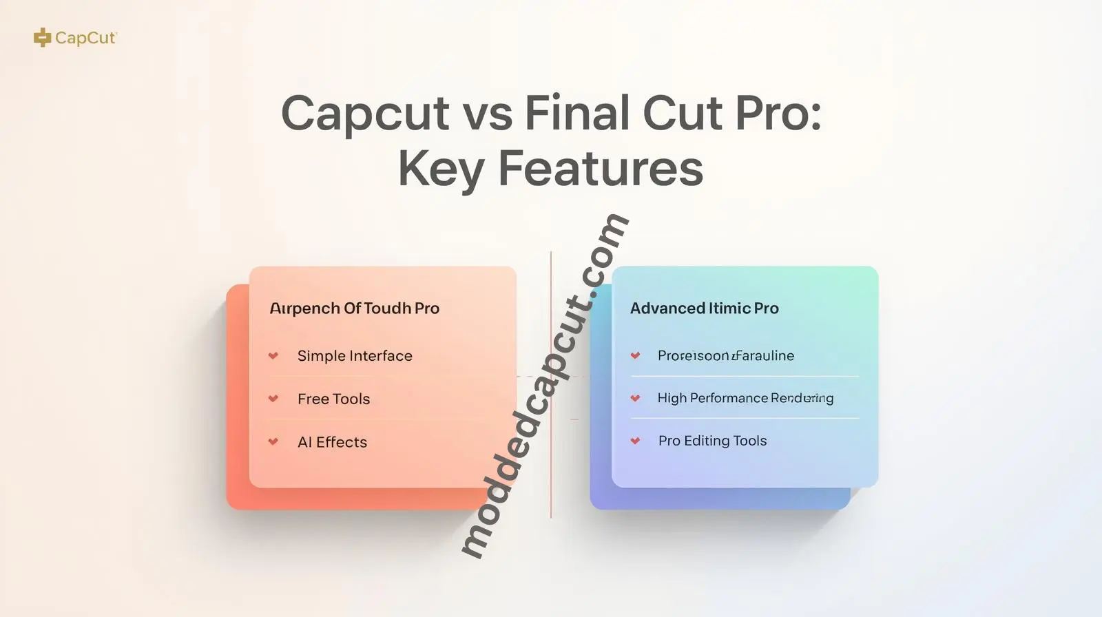 Side-by-side comparison of CapCut and Final Cut Pro showing features, AI tools, pricing, and best use cases for creators